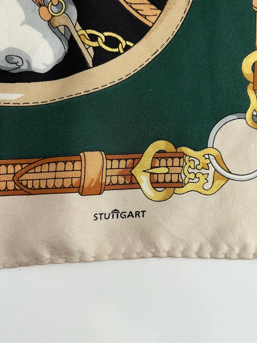 Stuttgart silk Equestrian Print square Scarf - Picture 4 of 10